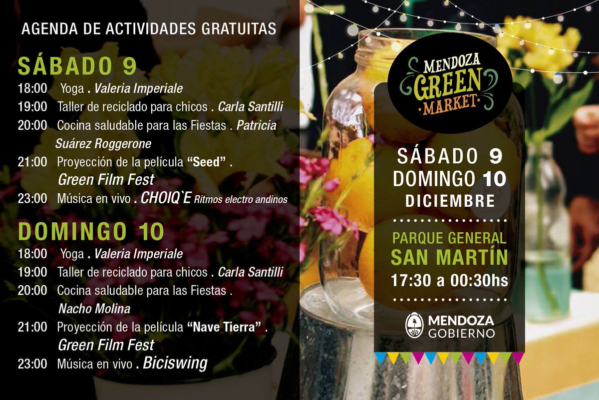 energiayamb_mza's tweet photo. Llega una nueva edición al Parque General San Martín del Mendoza Green Market edición nocturna y con un especial del Green Film para toda la familia. Los esperamos.🌳 https://t.co/6Qh2ZqnvGN