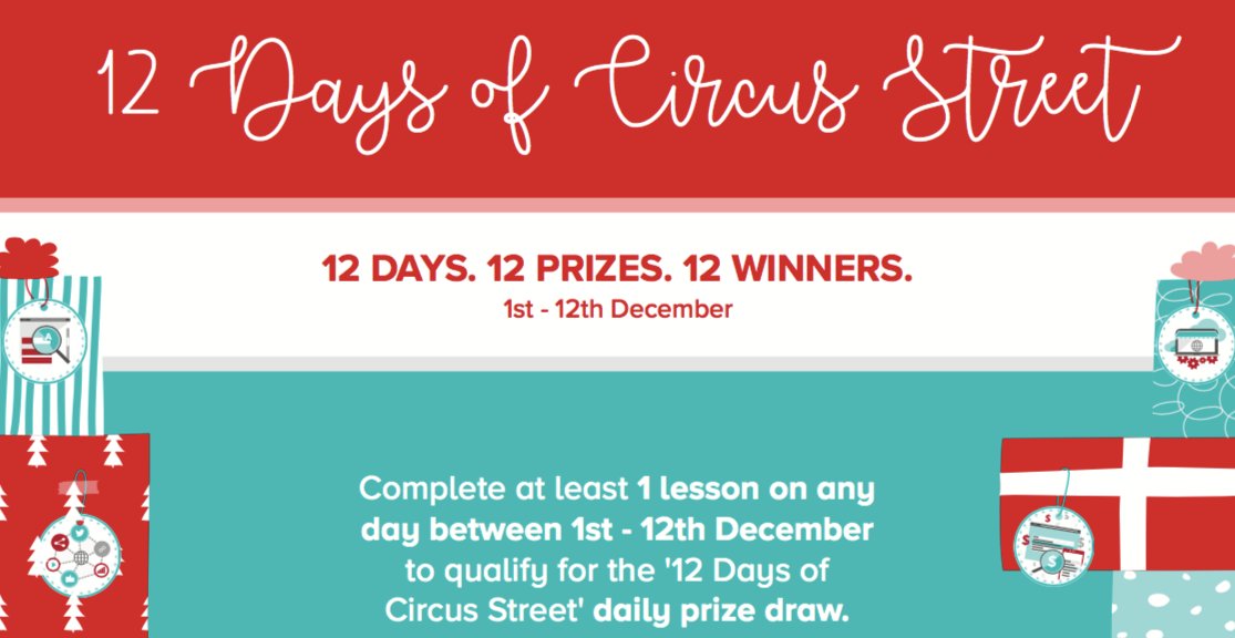 Circus_St's tweet photo. It's beginning to look a lot like Christmas...and our #12DaysofCircusStreet competition has finally landed! Get involved, complete your lessons and start winning! https://t.co/1MXsuLWR3X