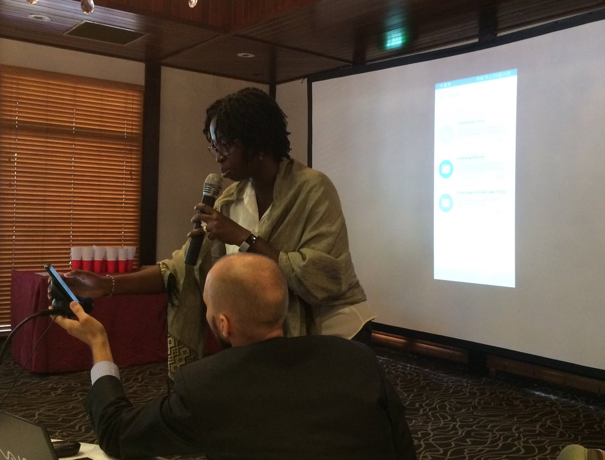 EZBudiansky's tweet photo. Fostering innovation.Awesome presentation by @Hersheys!Using #cocoalink mobile technology 2 reach farmers in #climatesmart #cocoa training. https://t.co/bk17S1GrkJ