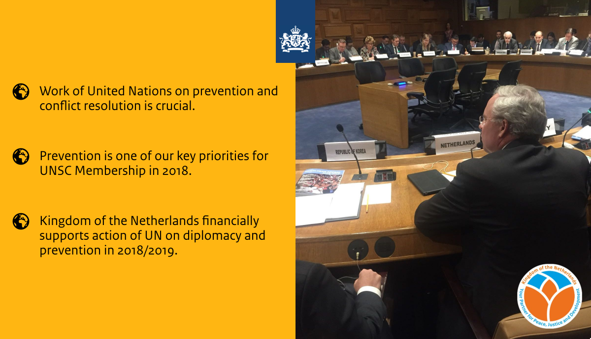 KingdomNL_UN's tweet photo. #KingdomNL supports important work of @UN_DPA and continues to contribute as a donor for 2018/2019 #SupportPrevention https://t.co/x7XRh5gI9v