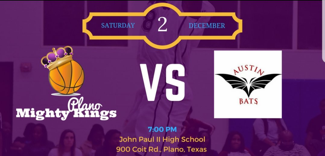 ehill2inspire's tweet photo. Huge ABA game this weekend for Plano Mighty Kings v Austin Bats.  SATURDAY 7PM @ John Paul 2 HS.  Need a big crowd for this one.  Get tickets here. https://t.co/CHyi9UcOEL https://t.co/crZE5KuNDl