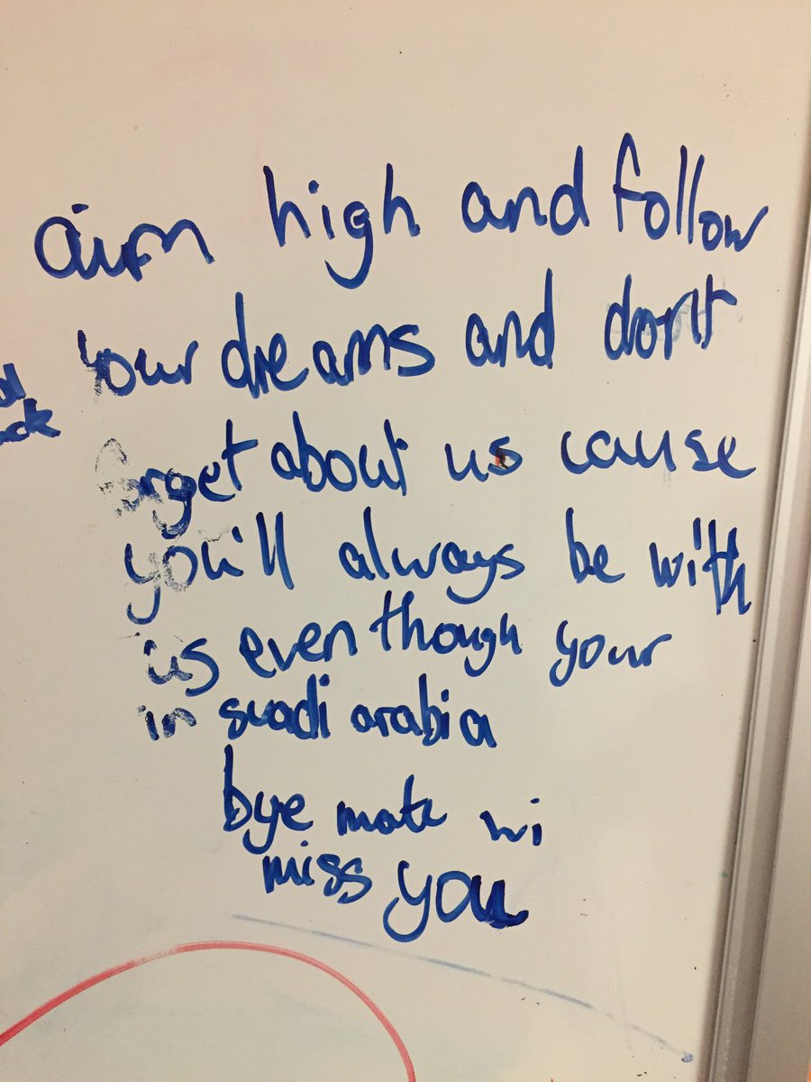 PEGracemount's tweet photo. Proud that our S2 School of Footballers are showing their SoF Values as well as our GHS school
values. Some heartwarming words penned for Osamas good luck board #SchoolofFootball #supportingsuccess #GHScorevalues #mutualrespect #beingvalued https://t.co/GaKuHUxrUA