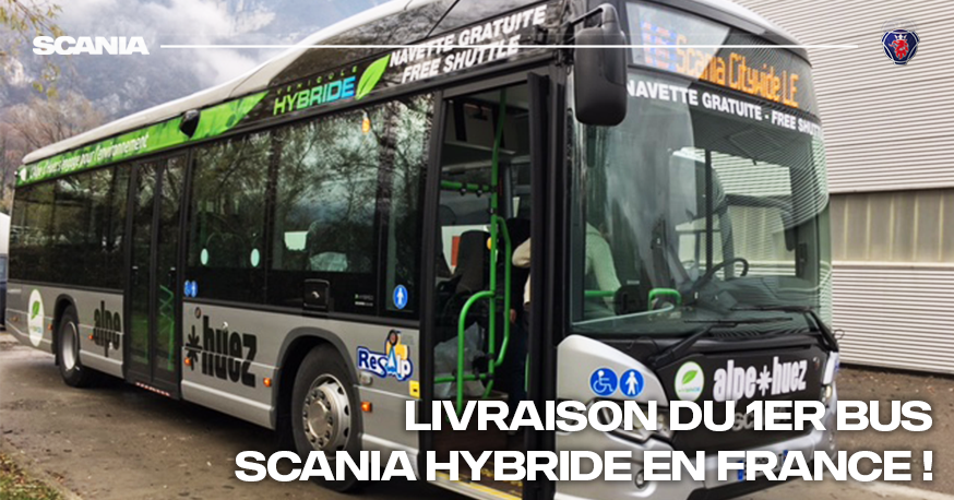 ScaniaFrance's tweet photo. Livraison auprès de #Resalp du 1er bus Scania #hybride ! Entrée en service le 1er décembre sur la station de l’@alpedhuez en tant que navette pour emmener les skieurs en haut des pistes ! #ScaniaFrance https://t.co/AL7PX5BQk1