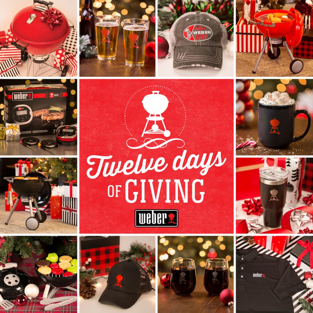 WeberGrills's tweet photo. We're starting 12 Days of Giving tomorrow on our Facebook page. Check out what we're giving away and be sure to hop on over to Facebook each day to enter to win! #WeberForLife #WeberGrills #GiveTheGiftofGrilling Check out some of our best holiday gifts: https://t.co/rYmRqdYZIB https://t.co/PUu1FFA5gY
