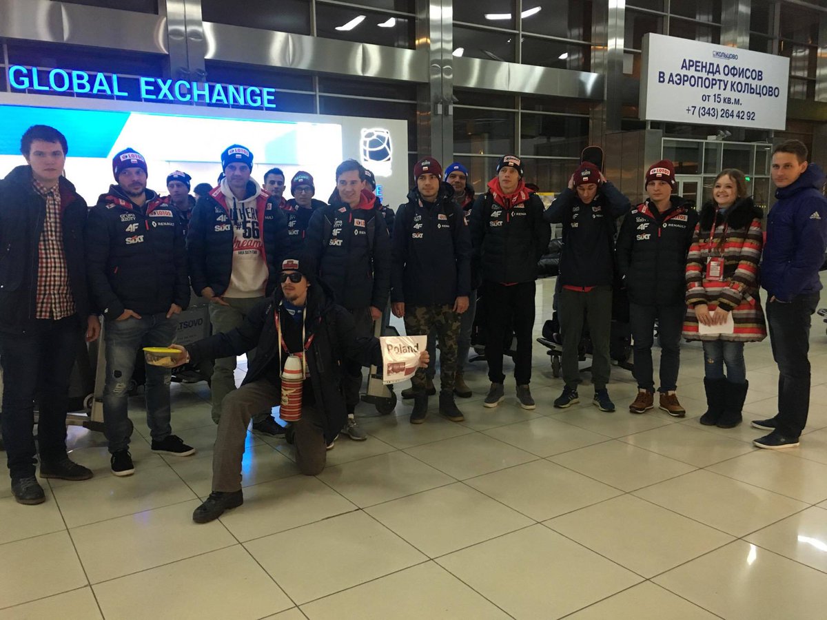 HillTagil's tweet photo. Poland team arrived in Ekaterinburg. Just 130 km to #hilltagil

#nizhnytagil #нижнийтагил #лыжныйтагил #skijumping #FISSkiJumping https://t.co/agv2VbLBok