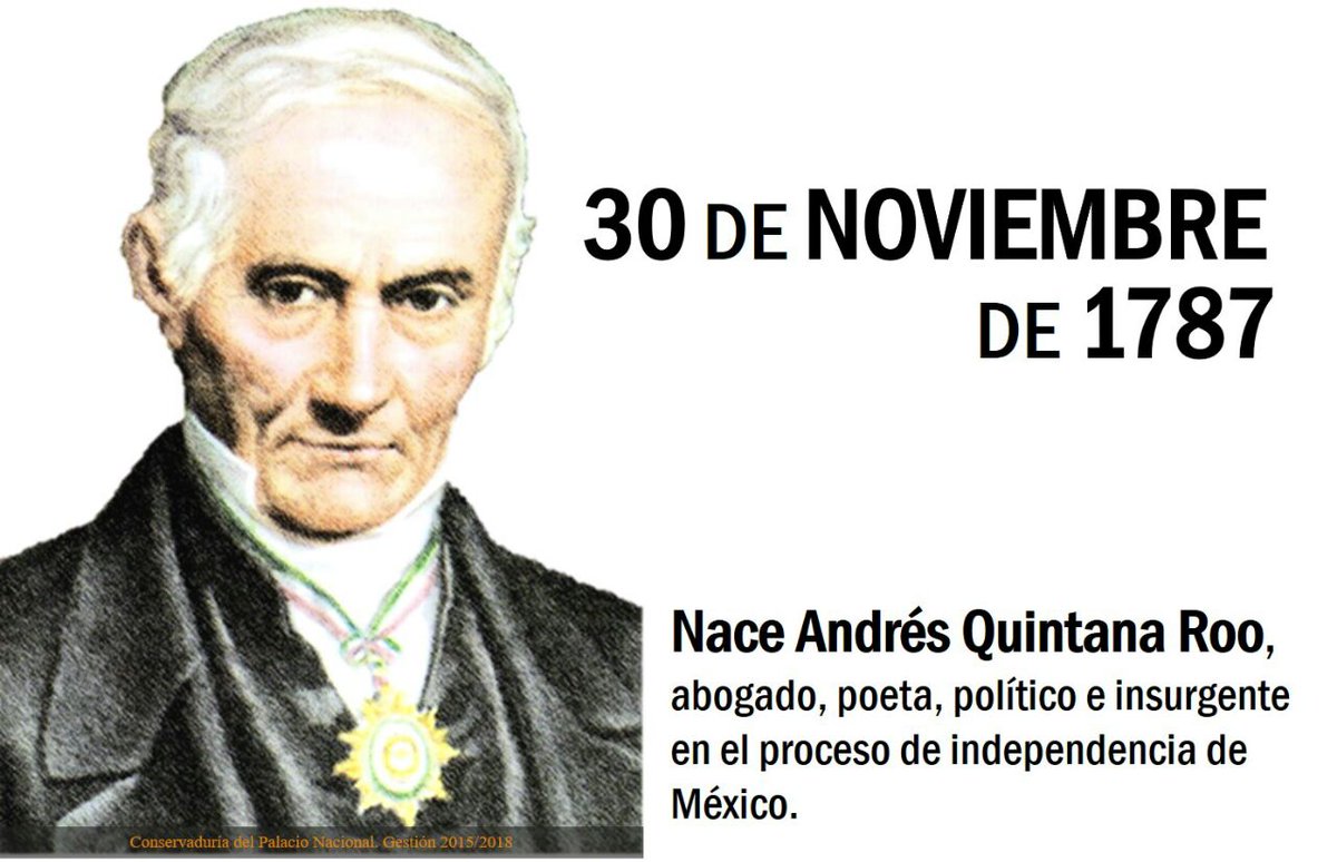 lriveroweber's tweet image. En este último y #felizjueves de noviembre, recordamos a Andrés Quintana Roo #Conservando a los grandes personajes de la #HistoriaDeMéxico