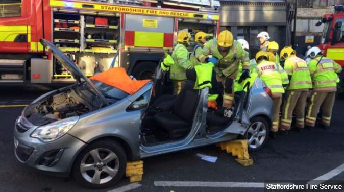 Roof cut off car to rescue injured driver after crash in Stoke-on-Trent ...