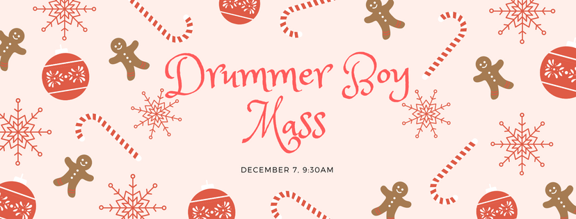 StBensAmherst's tweet photo. Our annual Drummer Boy Mass is a week from today, December 7th at 9:30 am - we hope you'll join us for this Christmas tradition! https://t.co/VYgH8SWoAW