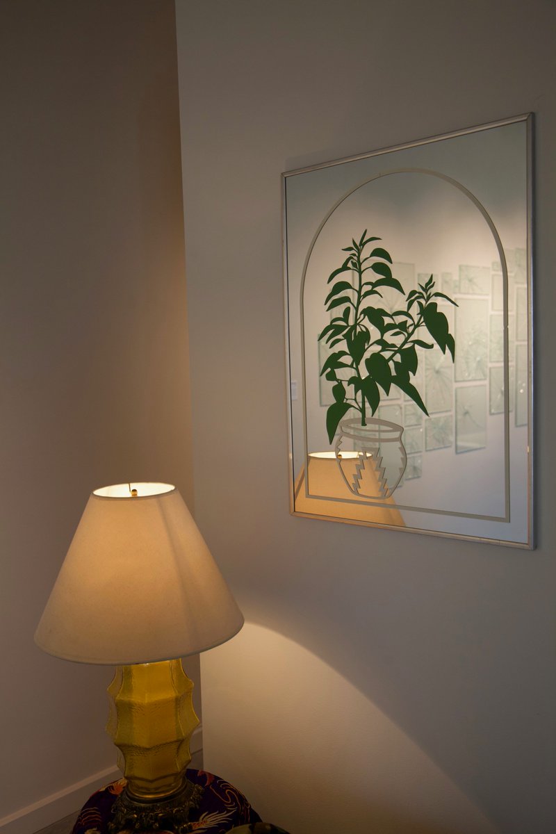 Love finding surprise reflections of art within art! See the full works of art now through Dec 15 at #GlassWheelStudio