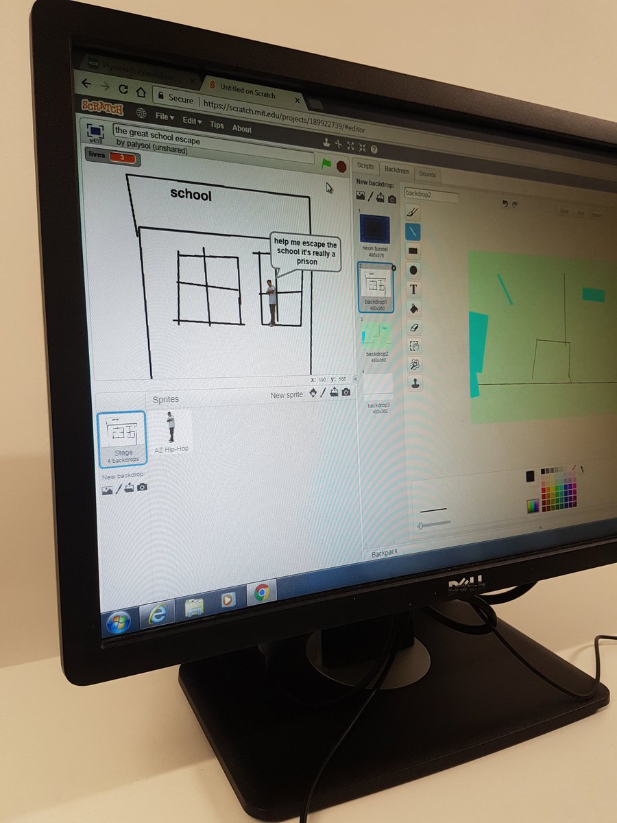 jannertraveller's tweet photo. @HelloWorld_Plym today one of the children made "the great school escape" on Scratch &amp; the grown ups are doing colouring in &amp; testing out augmented reality with @quivervision app 😀🖒 https://t.co/TMHl1hnodu