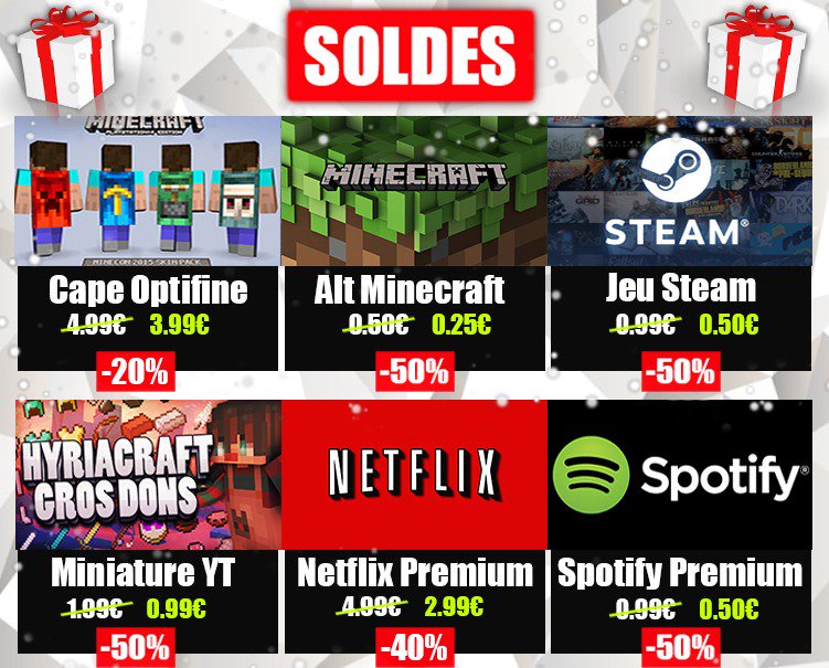 SpeedShopFR's tweet image. 🛑 🛑 🛑  GROSSE RÉDUCTION  🛑 🛑 🛑

▶️-50% SUR PRESQUE TOUTE LA BOUTIQUE ◀️

• Les COMMANDES se font en MESSAGE PRIVÉ
• Paiement UNIQUEMENT avec PAYPAL

(Fin le 20 décembre)
#RT pour partagez un maximum !