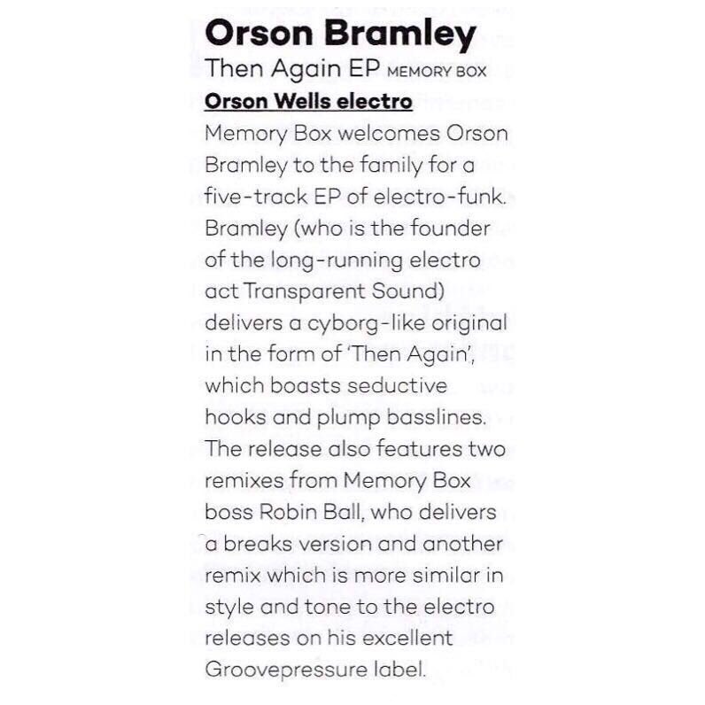 djrobinball's tweet photo. OUT NOW: Orson Bramley (#TransparentSound) “Then Again” + #RobinBall remixes on #memoryboxrecordings @ #junorecords #beatport #traxsource #junodownload .............
#Electro #electrofunk #electromusic #acidhouse #techno #breakbeat https://t.co/6ZgfjxaN2d