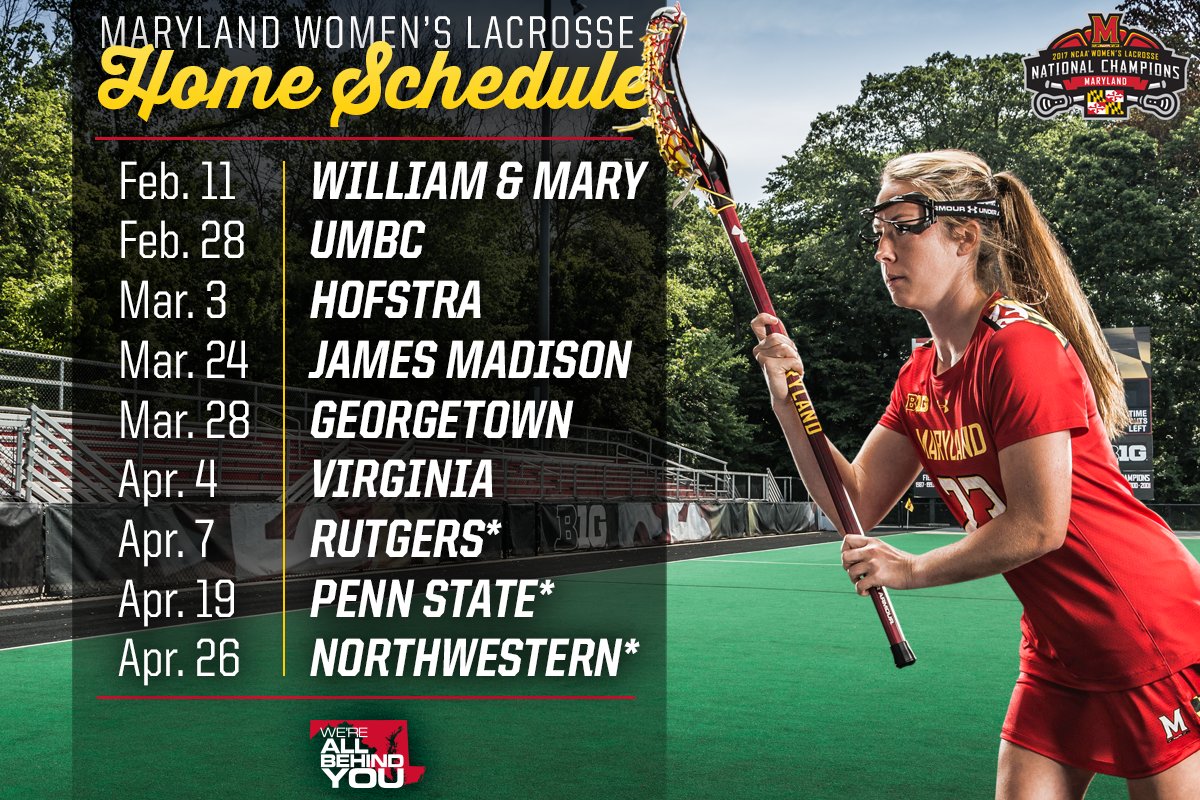 MarylandWLax's tweet photo. Mark your calendars, the 2018 schedule is here! #FearTheTurtle

📅: https://t.co/6EhdSGQ6sf https://t.co/5of70wGolL