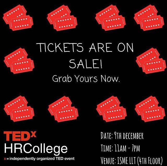 Grab your tickets now! Link in bio. #TED #TEDx #TEDxHRCollege #TEDxHRCollege2017 #HRCollege #Inclusion #IdeasWorthSpreading