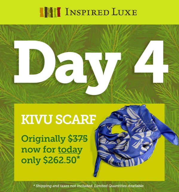 Day 4 of our #12daysofchristmas and we are pleased to offer this amazing scarf from Kivu.This large rectangular scarf in blue and white is called Bosnia! Shop now: bit.ly/2BALdEa #happyholidays #greatdeals #christmasgifts #holidaygifts #giftideas