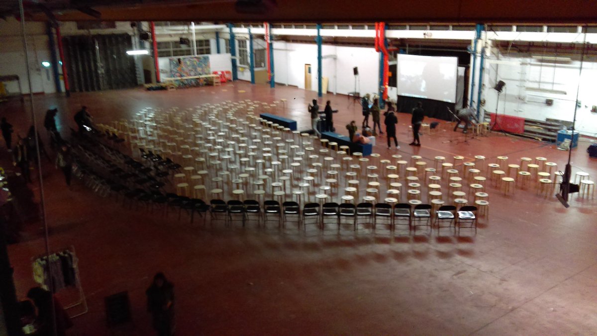 MigrationMuseum's tweet photo. All getting set up ready for #LMFF2017, this is the view from our galleries. @WeArePhosphoros just doing a dress rehearsal... https://t.co/fl96sJsSir