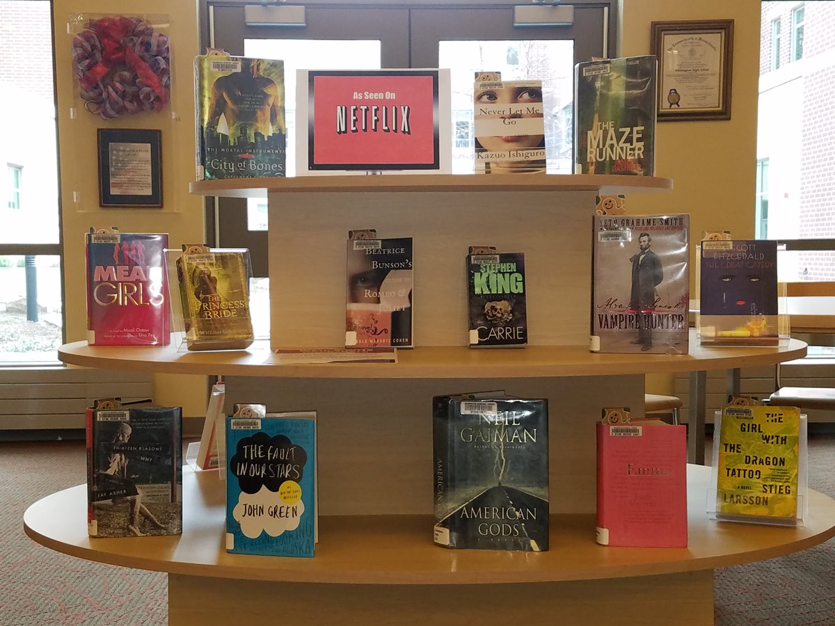KateMLibrary's tweet photo. Thanks  @WMLTeens for the latest batch of books (as seen on @netflix )! Also for the festive bookmarks! https://t.co/OouIq6EkkE