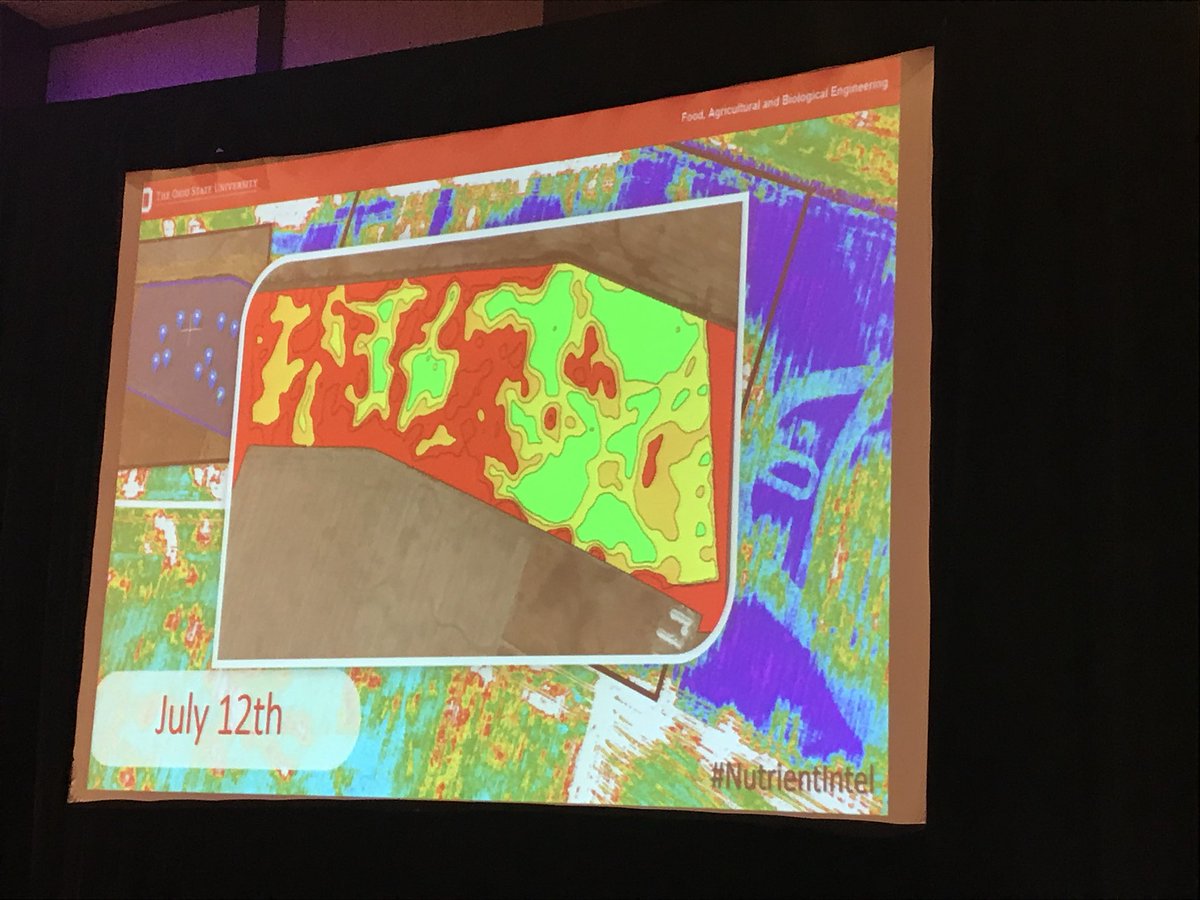 csdigest's tweet photo. Fulton says money map here. Bare soil upper left next to NDVI image - then take data to produce prescription fertility map in 2nd pic. #AgData2017 https://t.co/w8NEKN9H0w
