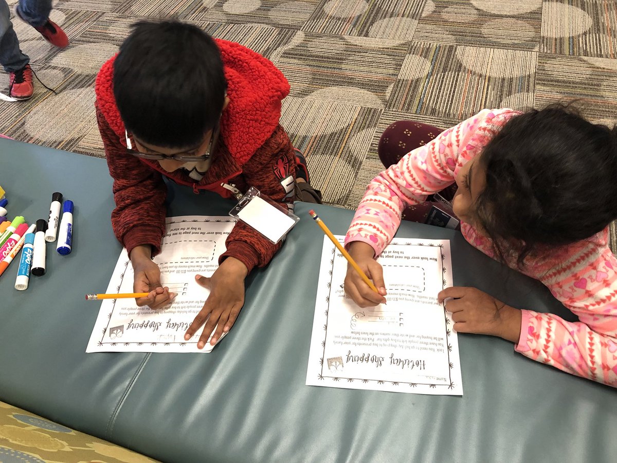 OatisNotice's tweet photo. #rjlblue2 and B3 are “shopping” for our families for the holidays! How fun to incorporate math and the holidays 😉 @kamille_mayes @NetZeroLee https://t.co/DVMvltmzI7