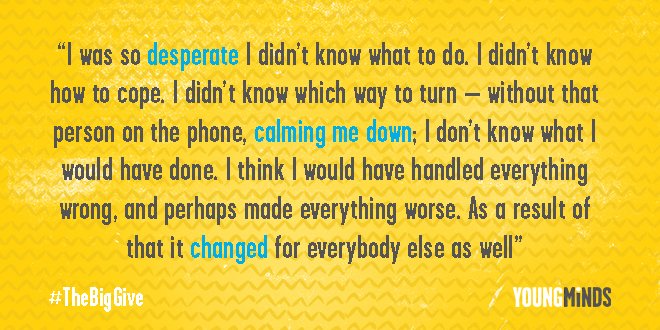 YoungMindsUK's tweet photo. Our Parents Helpline provides support to 13000+ parents per year. This week is #TheBigGive - all donations are being doubled! https://t.co/1ur1Uo12lb https://t.co/48b5jIU16o