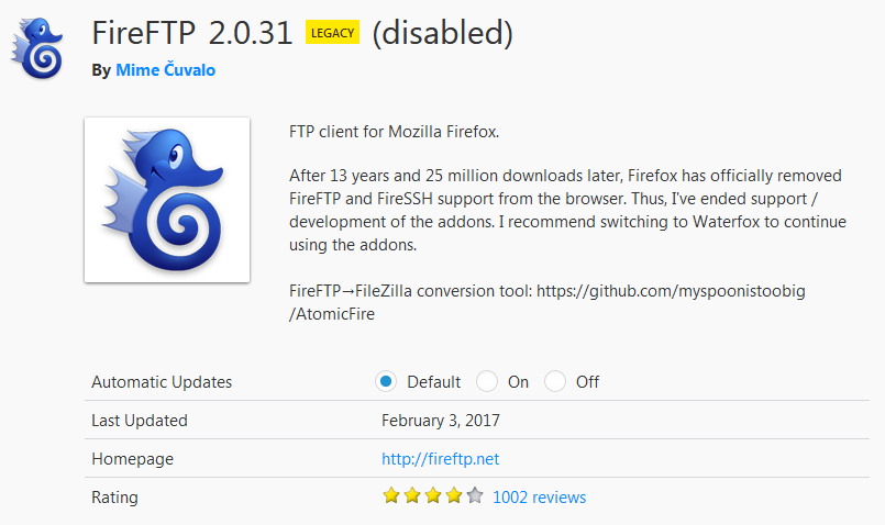 StarryLilac's tweet photo. Goodbye to @firefox. 👋🏼 This was the only reason why I kept you around for years even though you weren't my usual browser. #FireFTP https://t.co/8Ejr7Xgpmo