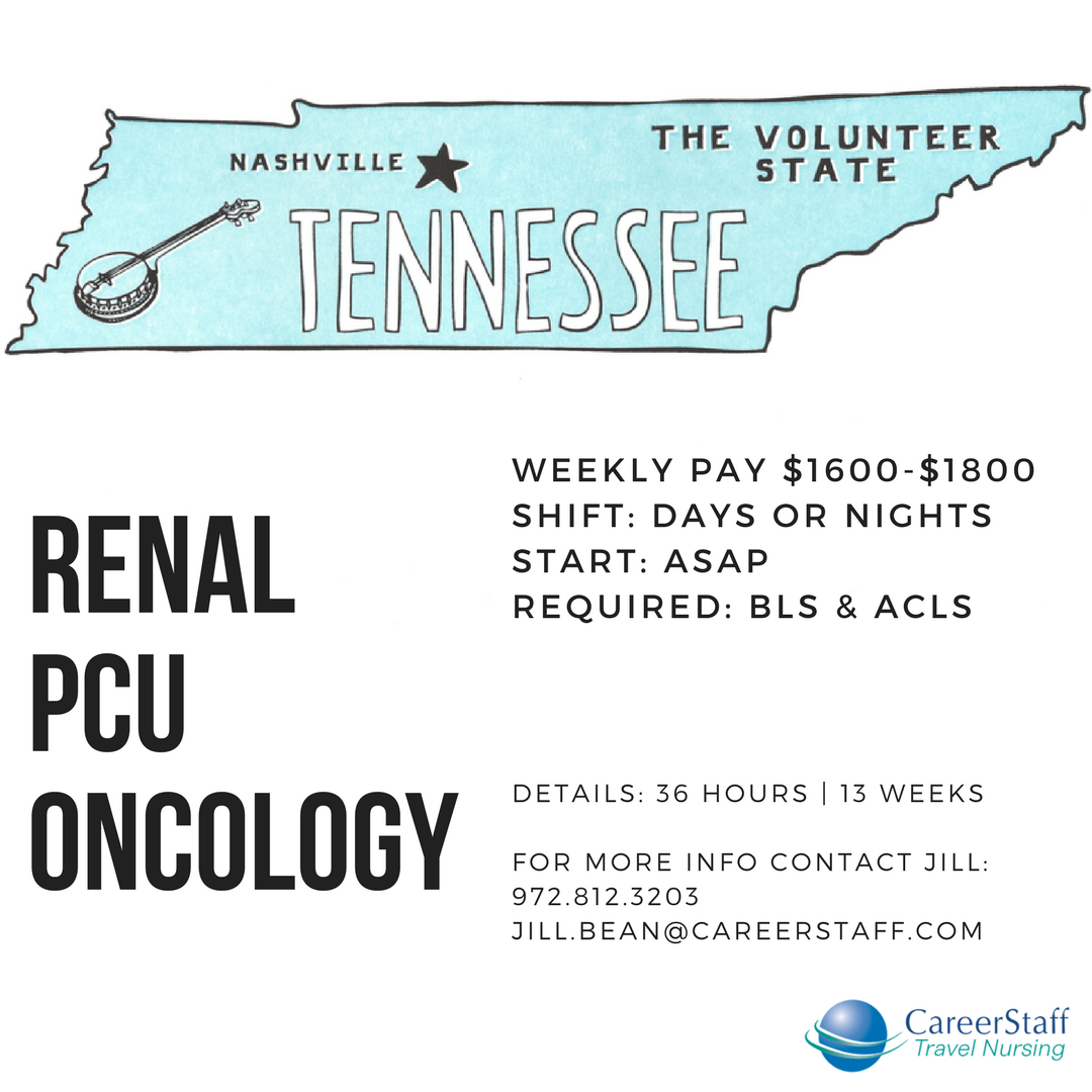 JobswithJill's tweet photo. Tennessee: "The *OPPORTUNITY State"

Let's chat #travel #nurses! #Tennessee has SO many #opportunities right now. #Oncology #renalpath https://t.co/2oHpnqU8B1