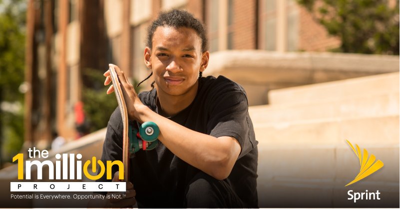 lincoln_sprint's tweet photo. The #1Million Project provides free devices &amp; home internet to 1 million low-income H.S. students over 5 years. Visit our store to find out more. https://t.co/kXGOwWSQr3