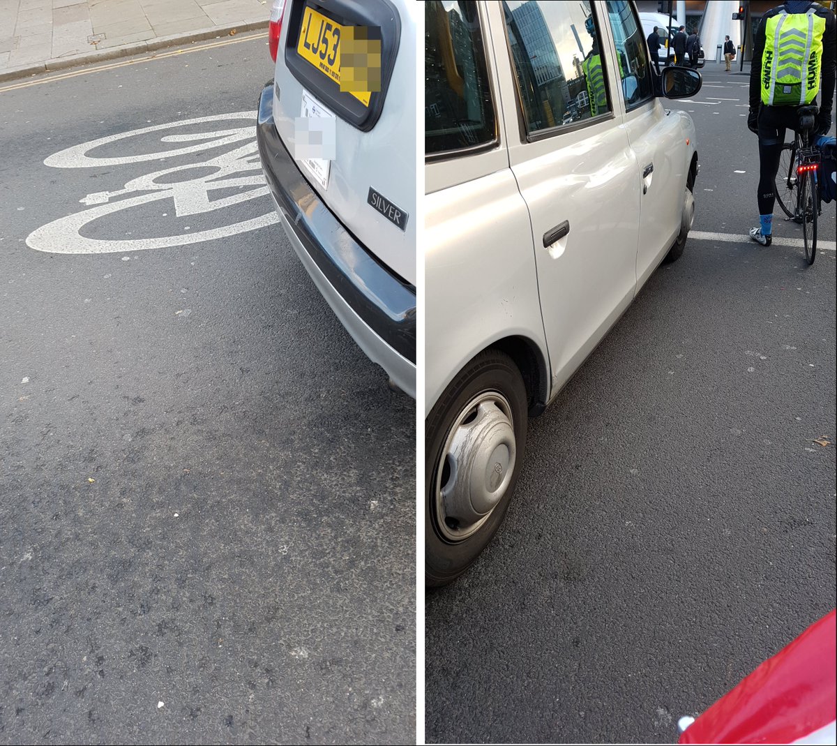 citysleuth's tweet image. I cycle every day in London, and based on my own observations the absolute *worst* offenders at blocking the cyclist&apos;s safety box at every junction are...  #blackcabs #bikebox #stopbox #tfl
