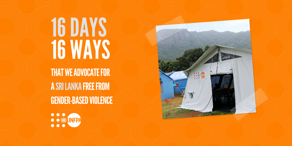 UNFPASriLanka's tweet photo. #16Days16Ways: #Women &amp; #girls are most vulnerable in emergency situations. During the aftermath of #FloodSL in May 2017, @UNFPA #SriLanka facilitated #GBV awareness sessions, which took place at the Women Friendly Spaces that were provided to ensure #protection &amp; #privacy. https://t.co/ODljsJyG4n