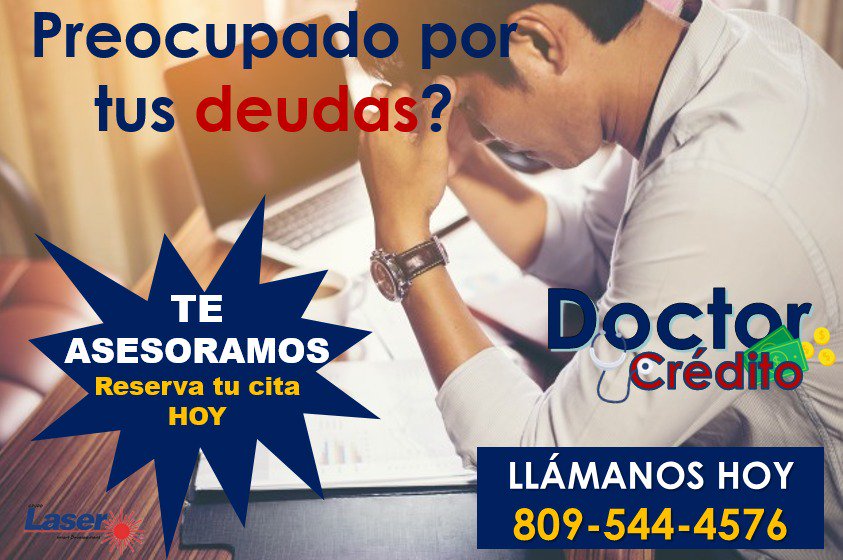 gpsgrupolaser's tweet photo. ¿Preocupad@ por tus deudas? Permítenos ayudarte!!
Llámanos hoy y reserva una cita con #DoctorCrédito
809.544.4576
#GrupoLaser https://t.co/HfXUixRhwF