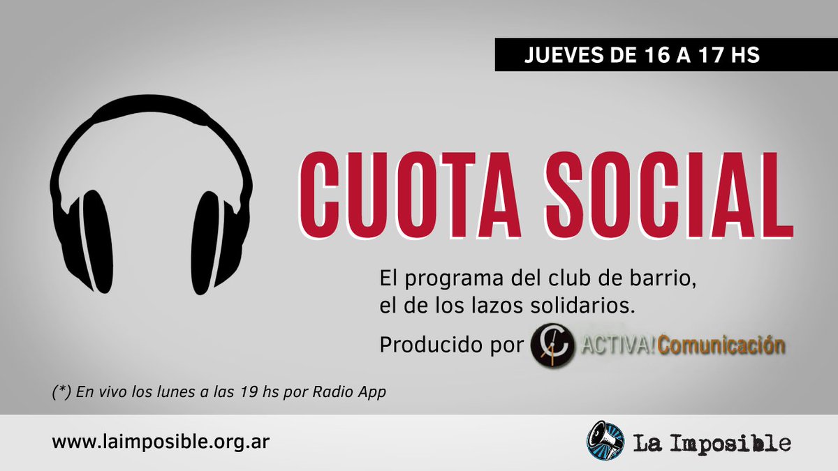 La_Imposible's tweet photo. Empieza @cuotasocial. Hasta las 17 en https://t.co/xY87LKHHO6. https://t.co/LILHELo4XJ