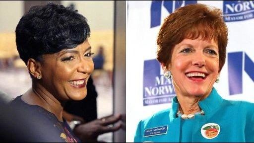 wsbtv's tweet photo. WSB-TV to host Atlanta mayoral runoff debate LIVE this Sunday between @KeishaBottoms and @marynorwood! https://t.co/l7wbE0yfac https://t.co/IgdVZkpweT