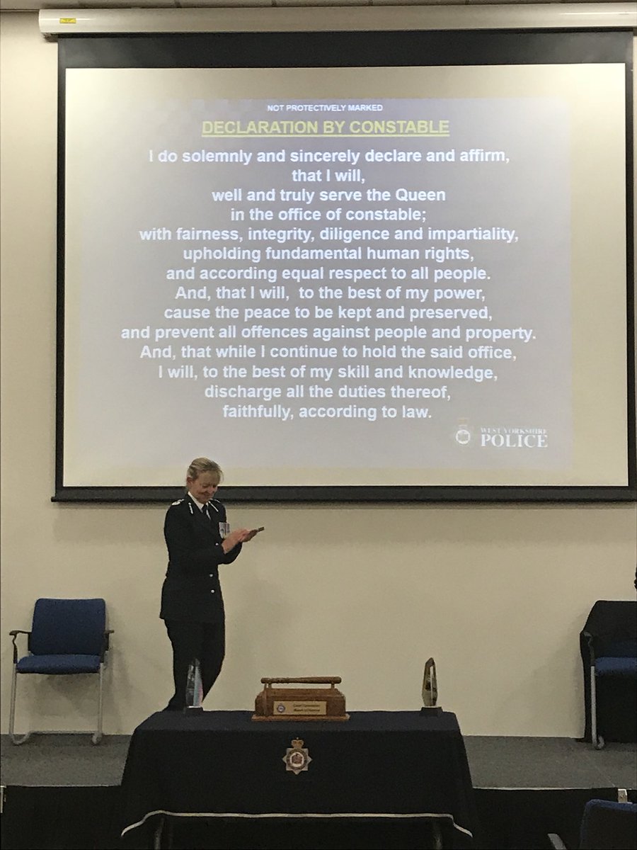 waynebakeruk's tweet photo. @WYPDeeCollins attests 21 new Officers from Cohort 12C&amp;D - Well Done #proudsgt https://t.co/x7WPykuySE