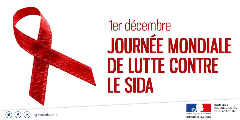 Sante_Gouv's tweet photo. 📆 Aujourd'hui, c'est la journée mondiale de lutte contre le #sida. 
Une journée nous rappelant que 25 000 personnes ignorent leur séropositivité en France. #VIH

↪️ En savoir plus : https://t.co/BaHV0wPotQ https://t.co/zDGzSjIpFu