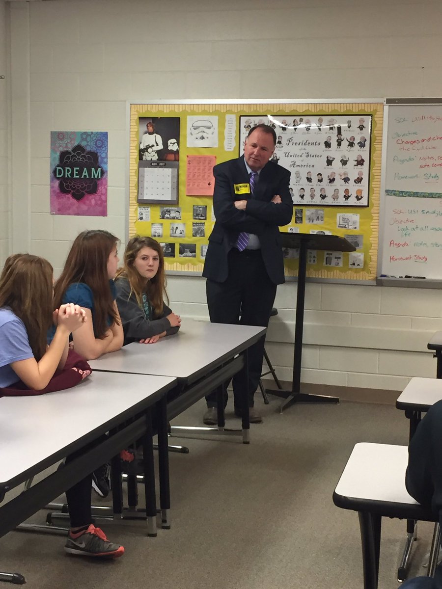 Senator Deeds speaking to Civics students. #bathschoolrocks #VES_panthers