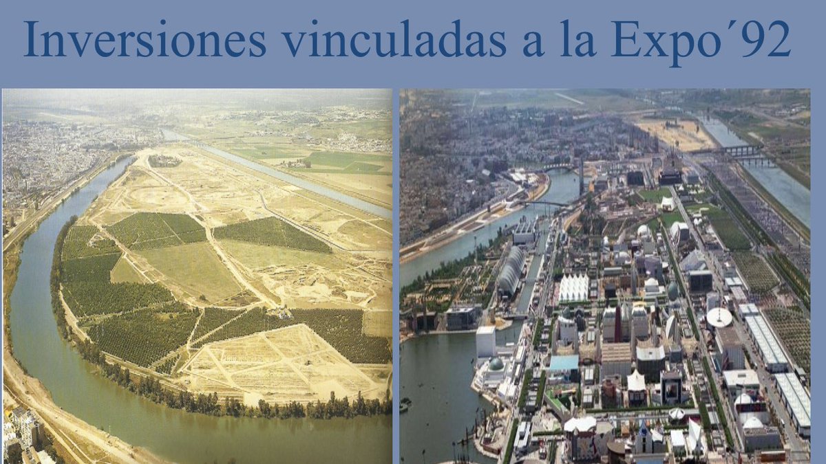 Espectacular imagen de lo que #Sevilla supo hacer en sólo 6 años: 1986 y 1992.  Hoy lo recordamos desde el Parque Científico y Tecnológico Cartuja, único ejemplo internacional de reutilización de estos activos.