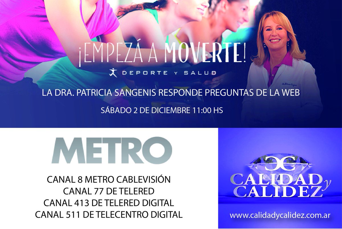 CyCprograma's tweet photo. La @DraSangenis responde preguntas de la web. ¿Vos ya hiciste tu consulta?
Este sábado 2 de diciembre a las 11:00 hs por @CanalMetro en @CyCprograma 
https://t.co/2uFvLoGzmv https://t.co/Dh6ny5UO3T