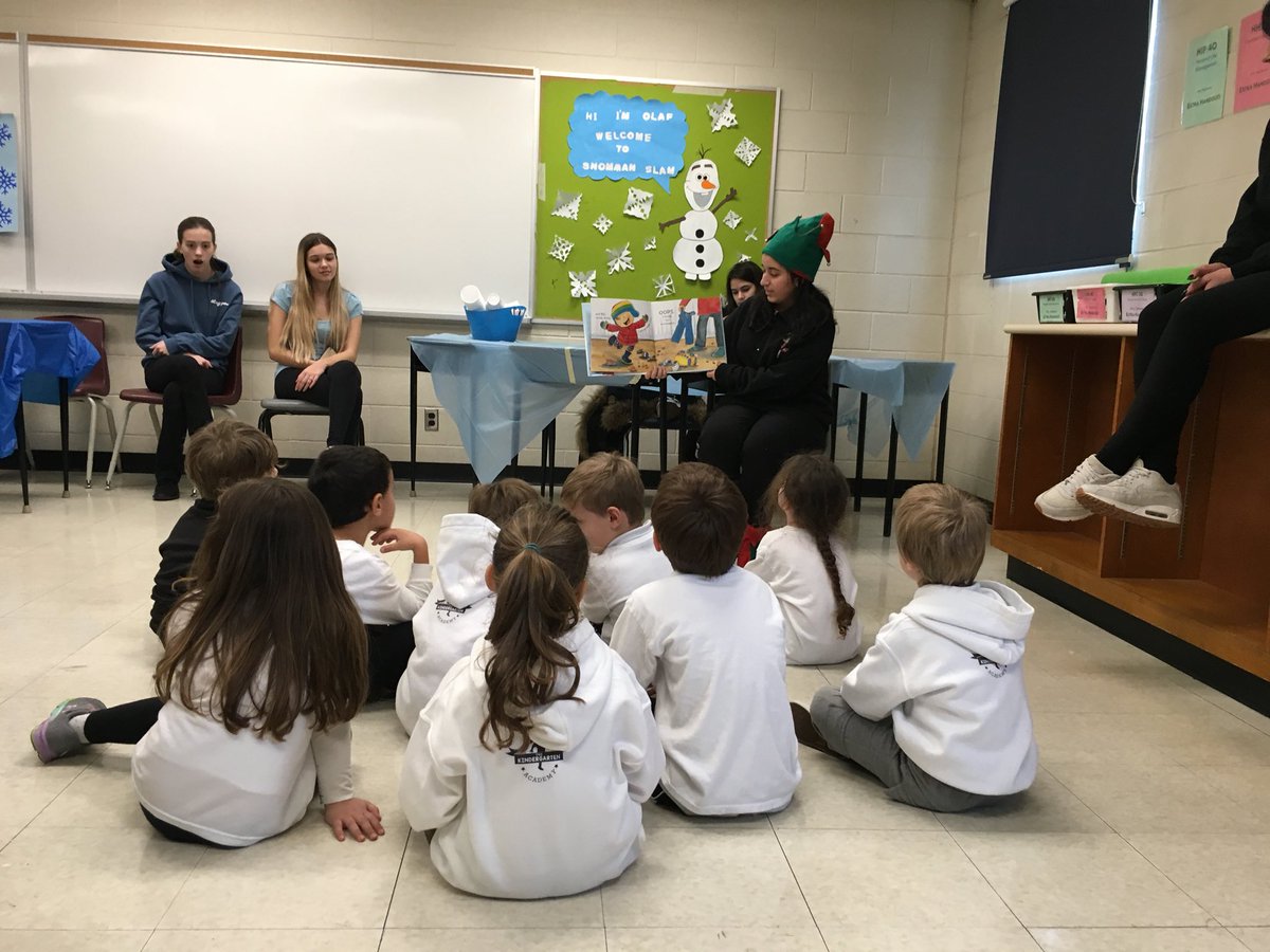 Mrs_Humenny's tweet photo. Story time with HPC3O, Raising Healthy Children course. Check out all the goodies the children got to bring home today!  Great job grade 11s!  Another successful play day in Social Sciences and Humanities Department @FrBressaniCHS !! https://t.co/uX59n9fXPz