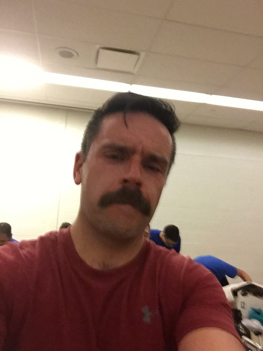 IanCrookshank's tweet image. Halfway through #Movember Spin and I’m drenched #anotherhour #sweatstache #ryersonsa