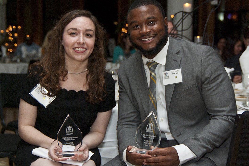 Our founder accepting an alumni leadership award from Cultural Leadership.