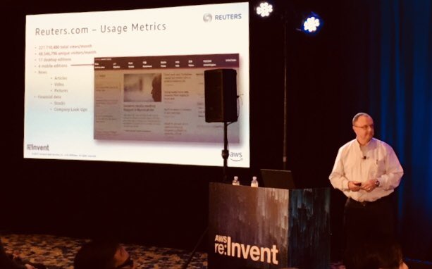 asifalam's tweet photo. How @ReutersTech leverage EFS for  Media and News Workloads - @thomsonreuters Edward Zhitnitsky at #AWS #Reinvent https://t.co/g1kDJP3URw
