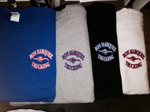 IAMRJM8's tweet photo. 2012 Custom shirts for Ron Marquez Trucking company. Artwork on a solid #Black , #Grey & #RoyalBlue #GildanTshirt & #GildanSoft #MakeYourSelfKnown #RMDesigns #ZScreenPrinting #PocketLogo https://t.co/NIjha2tgW3