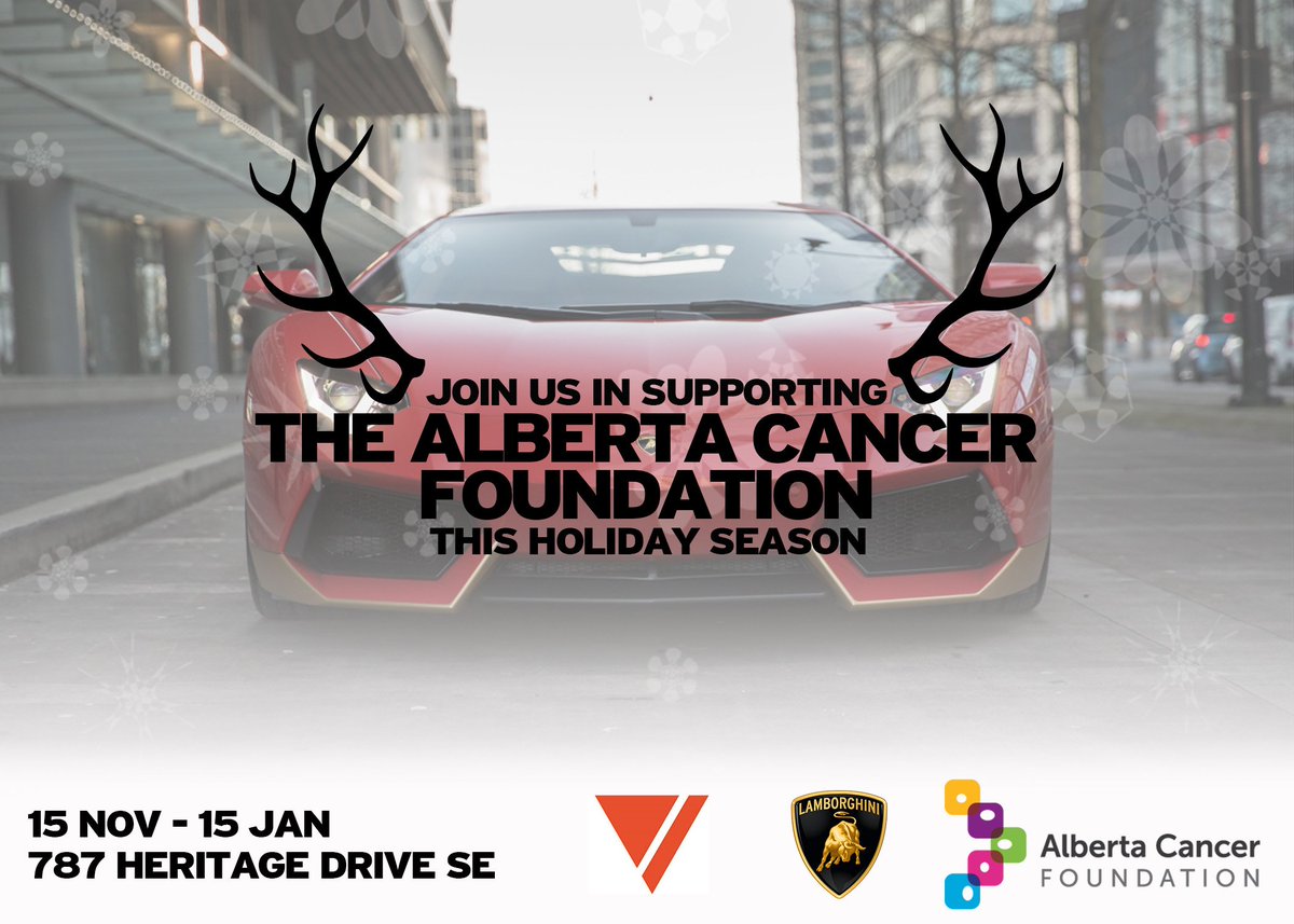 Join us in supporting the Alberta Cancer Foundation this Holiday Season by bringing in an unwrapped toy or monetary donation to our Lamborghini Calgary Showroom located at 787 Heritage Dr. SE. From November 15th to January 15th #charitydrive #lamborghinicalgary #holidayseason