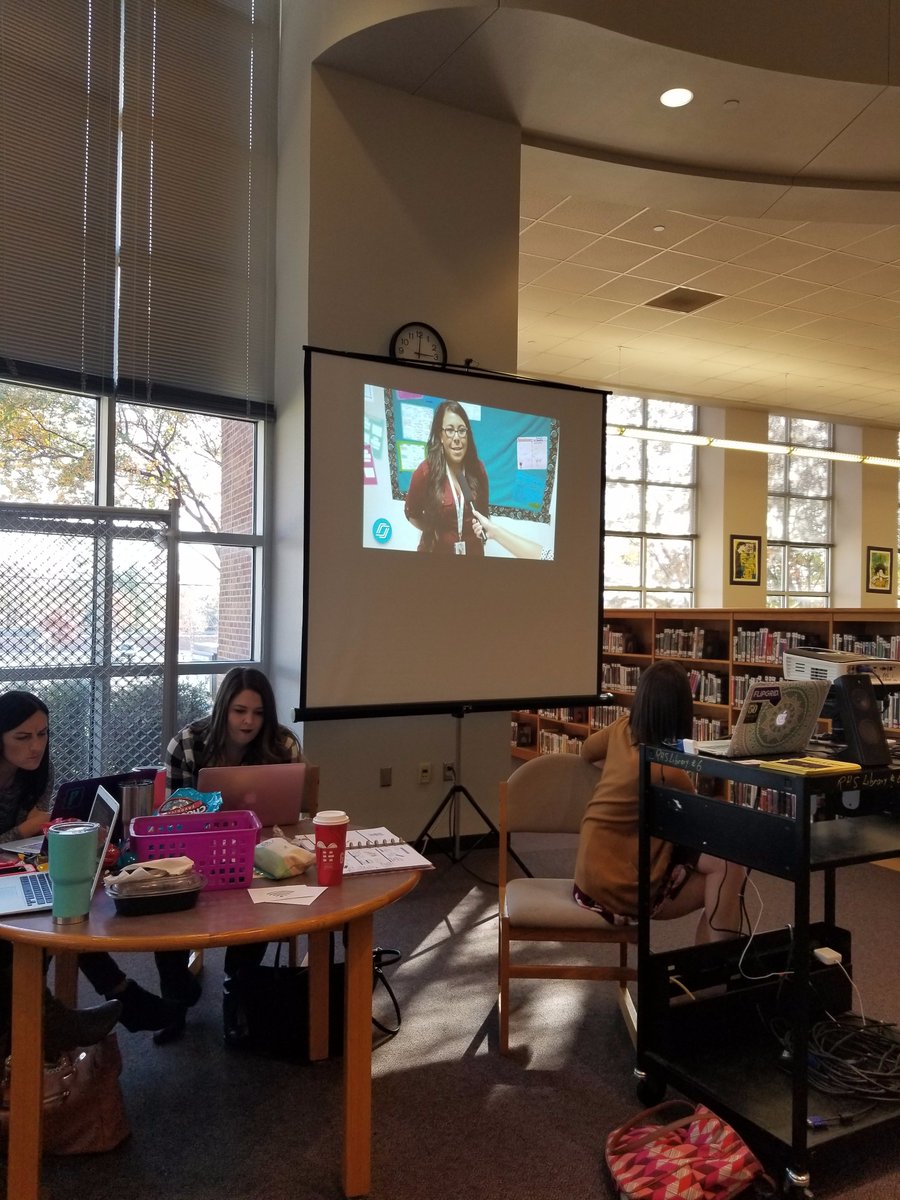 MrsCourtneyWHS's tweet photo. TIC Day 2 at RHS yesterday!! Look I'm famous! Haha...was honored to be interviewed by the @RISDiTeam and to represent the RHS Algebra team! #rhsmath #chromebooks @WilliamKParker @RichardsonHS1 https://t.co/iARGou0HG0