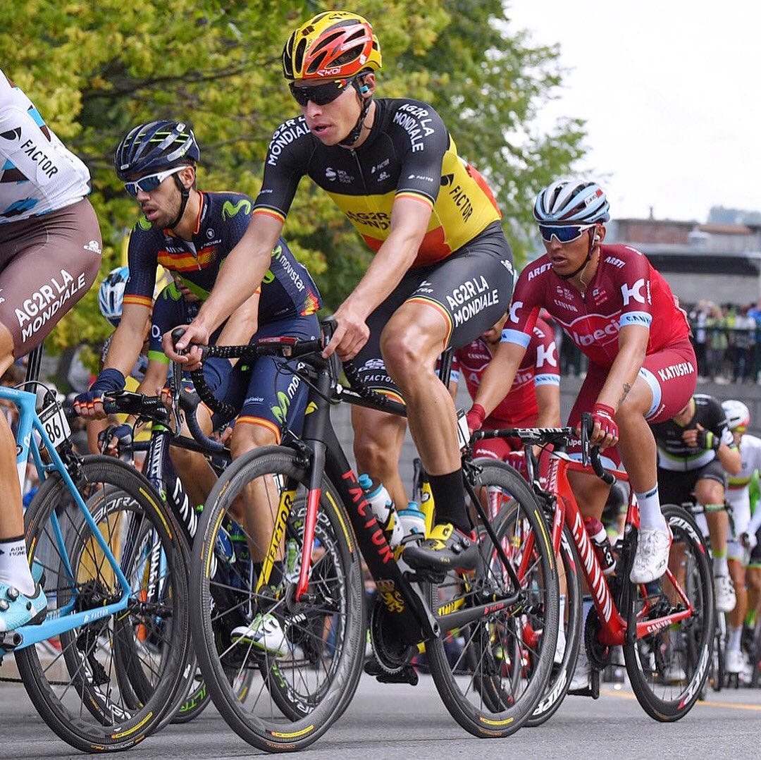 FactorBikes's tweet photo. BEYOND Tough - The Belgian Champ Oliver Naesen is a hard man, right at home on the cobbles. He has complete confidence smashing across the pave on his custom colour, but otherwise completely standard Factor O2. #factorisbeyond 📷@TDWsport https://t.co/ZrBPKZLKFE