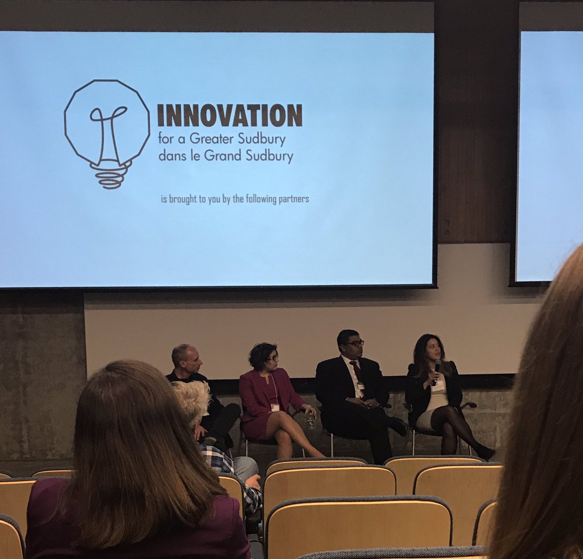 NORCAT's tweet photo. The expert panel has taken the stage to discuss how their industries are currently utilizing robotics and AI technology right here in @GreaterSudbury! #IGS2017 https://t.co/Q7tZgvdKhE