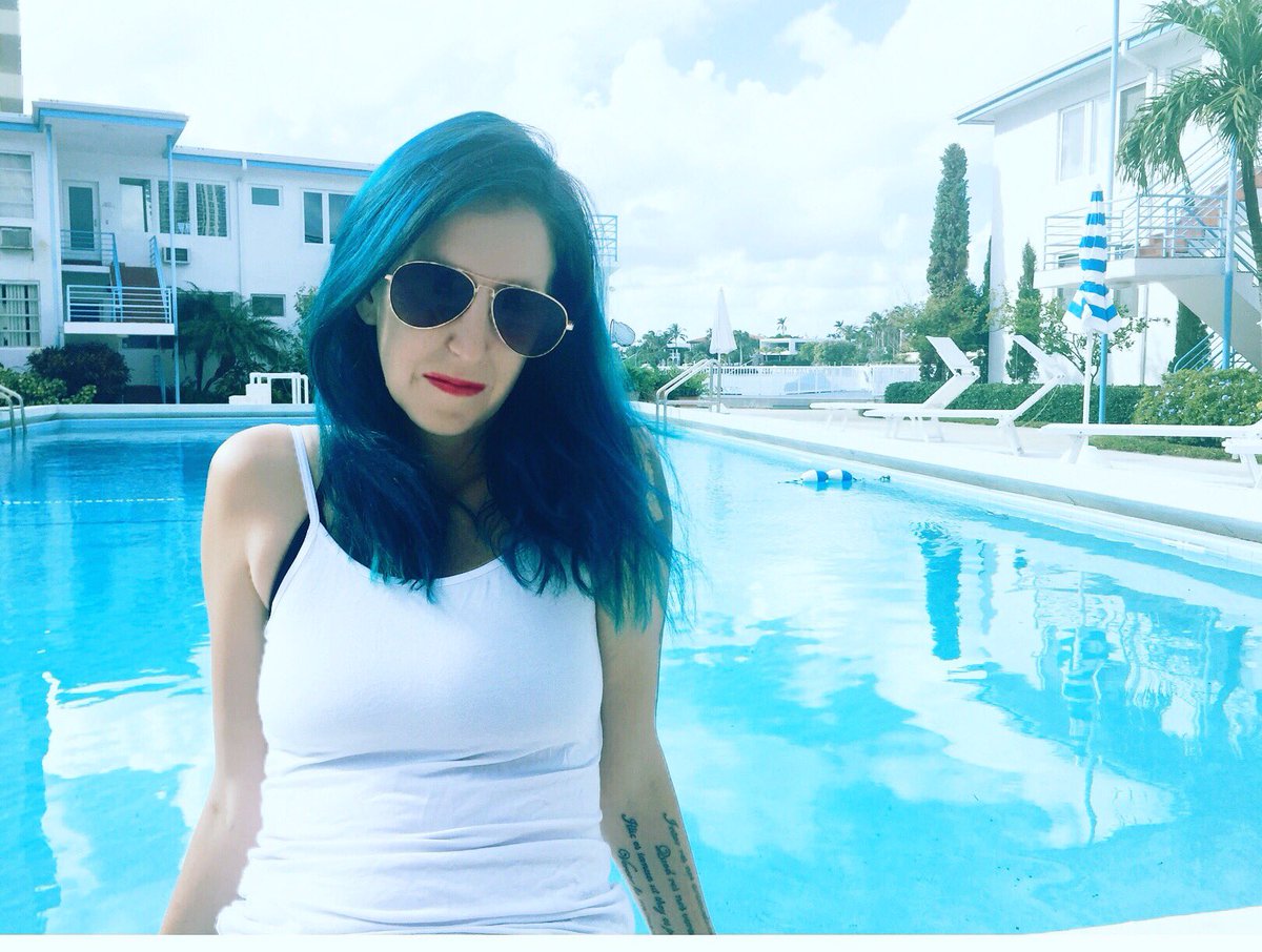 When your hair matches your Pool. Love Aquamarine by my favorite hair dye company <a href="/arcticfoxcolor/">Arctic Fox Hair Color</a> 💙