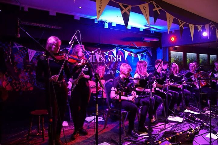 ObanWinterFest's tweet photo. #owf2017 ended with an excellent ceilidh tonight with OHS trad group and pipers. Photo courtesy John Gibb @EventScotNews https://t.co/9Yie49GLbE
