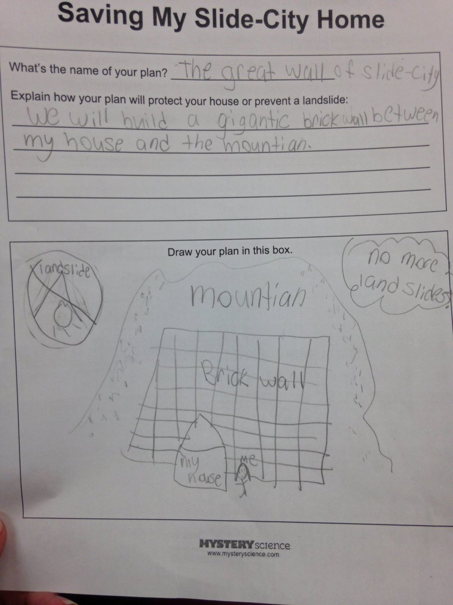 WoodcrestKstars's tweet photo. @MysterySci challenges 4th Grade engineers to prevent damage from a landslide #novthankschallenge https://t.co/AKHuCbYqcz