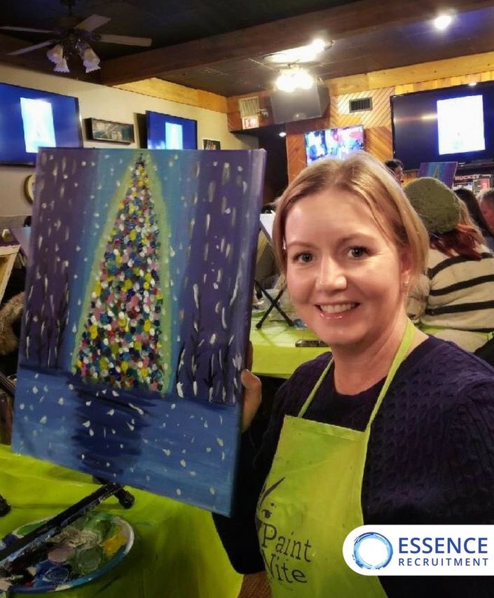 EssenceRecruit's tweet photo. Look at what Tracy Arno painted at the fundraiser for Paint the Town Red with United Way! 👩‍🎨😃

$15 from each ticket sale stayed right here in Saskatoon, helping support vulnerable individuals and families in our community! What a fun way to support such a great cause. 👍 https://t.co/gBQ6Aqj5nW